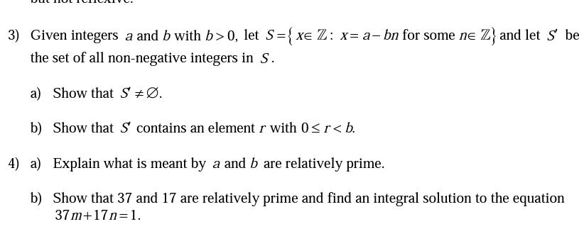 3 Given Integers A And B With B 0 Let S X In Z X A B N For Some N In Z And Let