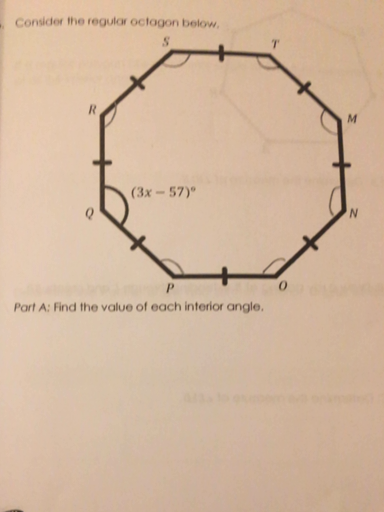 Consider The Regular Octagon Below Part A Find The Value
