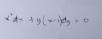 X 2dx Y X 1 Dy 0 Quizlet