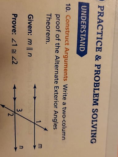 Write A Two Column Proof Of The Alternate Exterior Angles