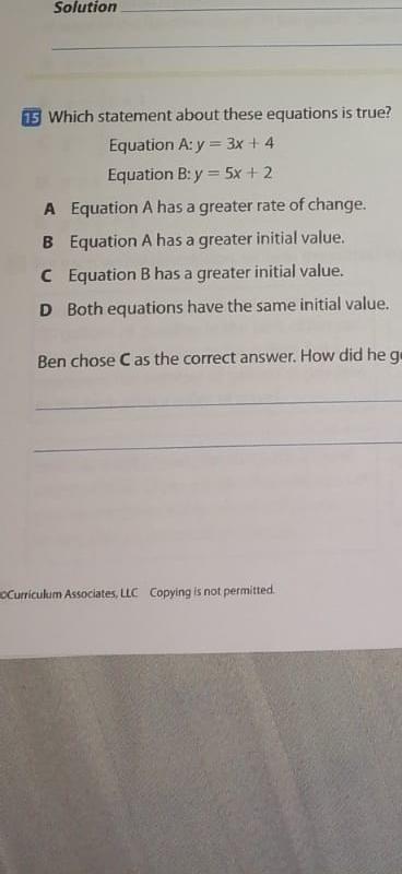 15\. Which Statement About These Equations Is True? Equation | Quizlet