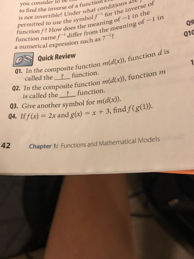 Q1 In The Composite Function M D X Function D Is Called The Function Q2 In The Composite Function M D X Function M Is Called The Function Q3 Given Another Symbol For M D X