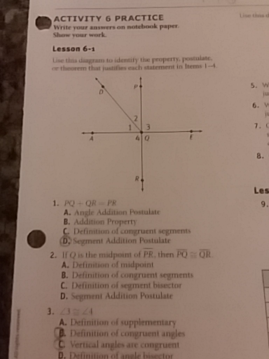 Solved 7. Use the diagram below to determine the following