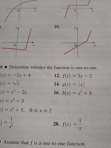 Math Y X Math O 8 Determine Whether The Function Is One To One Math Begin Array L L X 2 X 4 Text 12