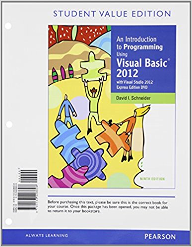 An Introduction To Programming Using Visual Basic 2012, - 9780133428698 ...